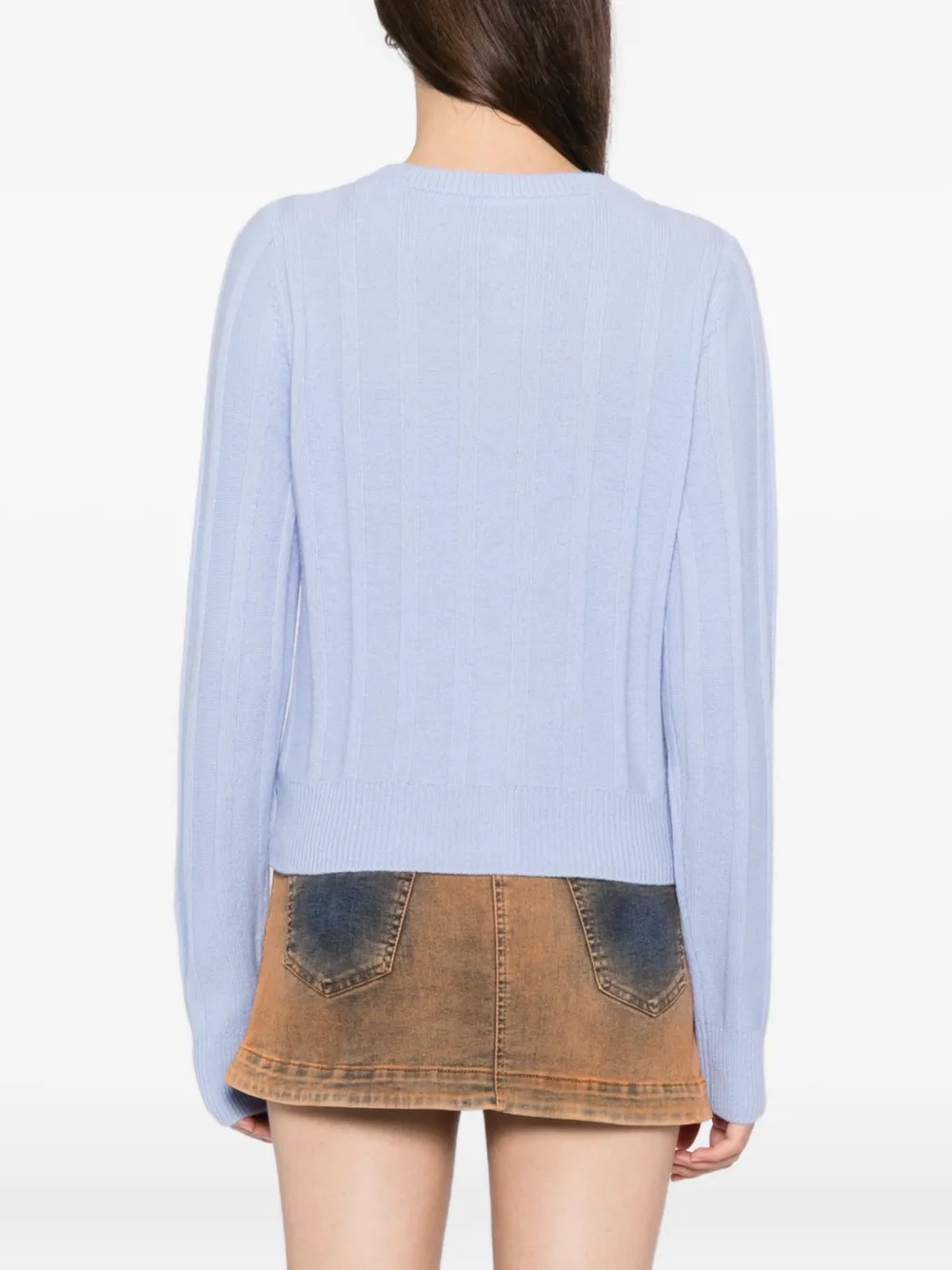 Reformation Hannah Crew Cardigan In Blue