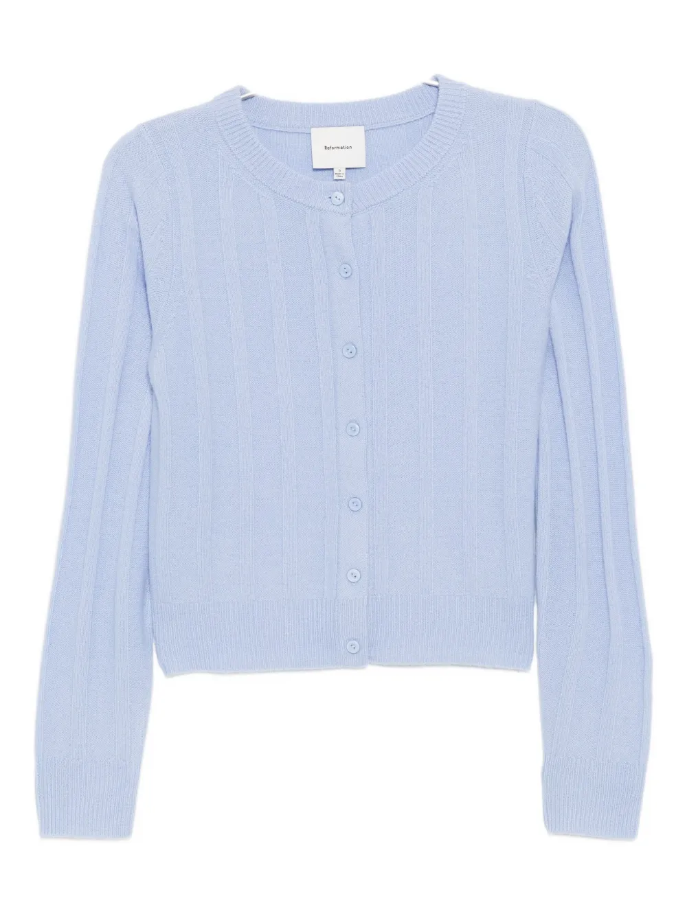 Reformation Hannah Crew Cardigan In Blue