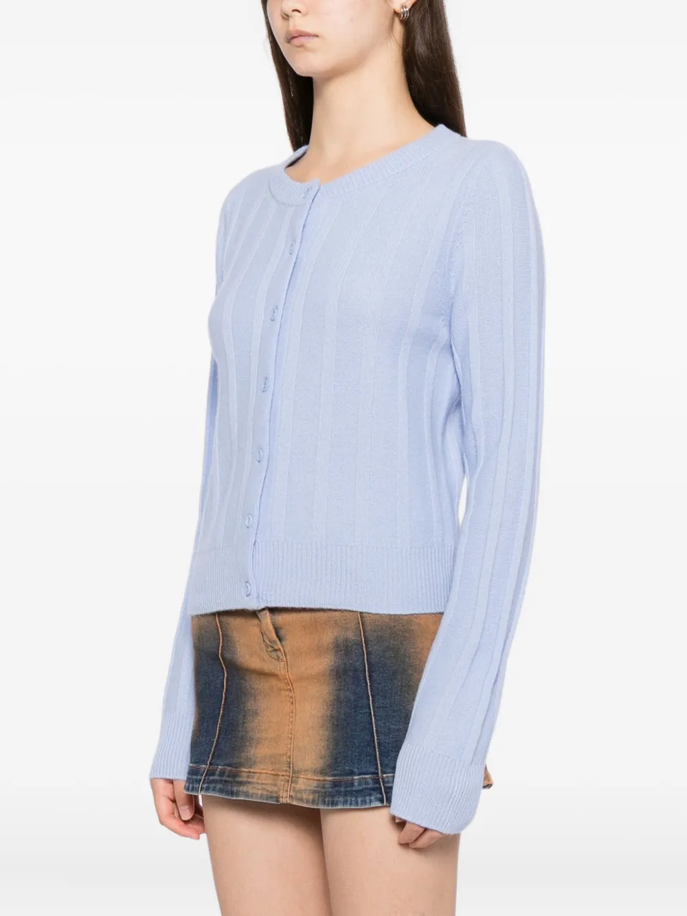 Reformation Hannah Crew Cardigan In Blue