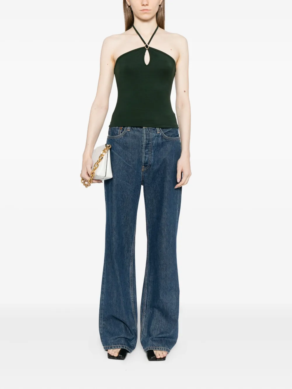 Reformation Juniper Knit Top In Green