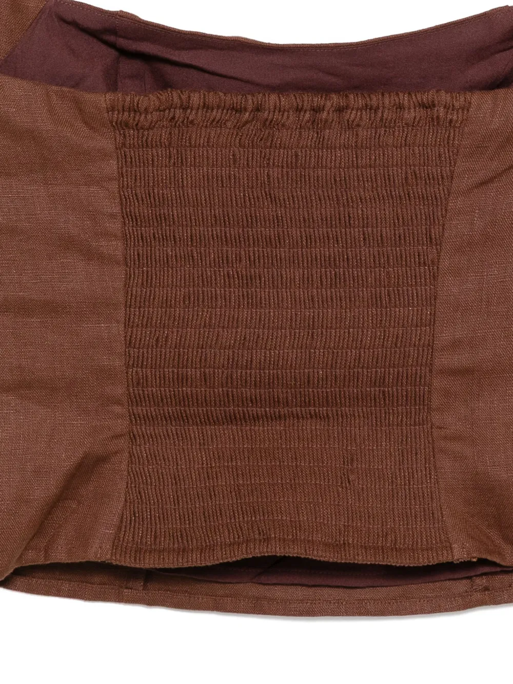Reformation Malika Linen Top Chocolate In Brown