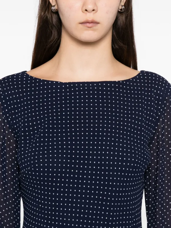 knee length dresses for ladies REFORMATION Black Dotty Long Sleeve Mini Dress Sz0 UK 4 – Reliked main image 1