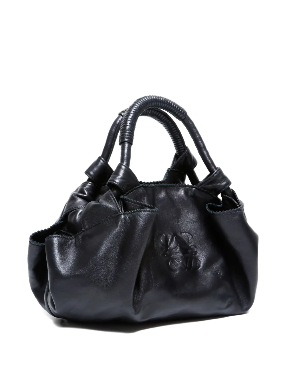Pre-owned Loewe 1990s-2010s Leather Tote Bag In Black