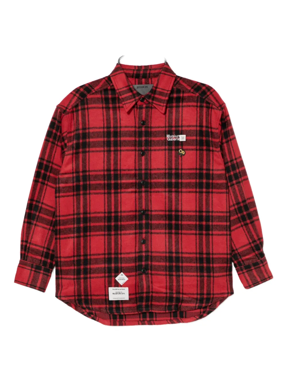 Musium Div. patchwork plaid shirt | Red | Image 1