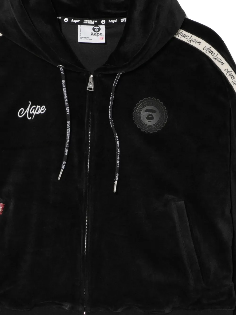 AAPE BY *A BATHING APE Fluwelen hoodie Zwart