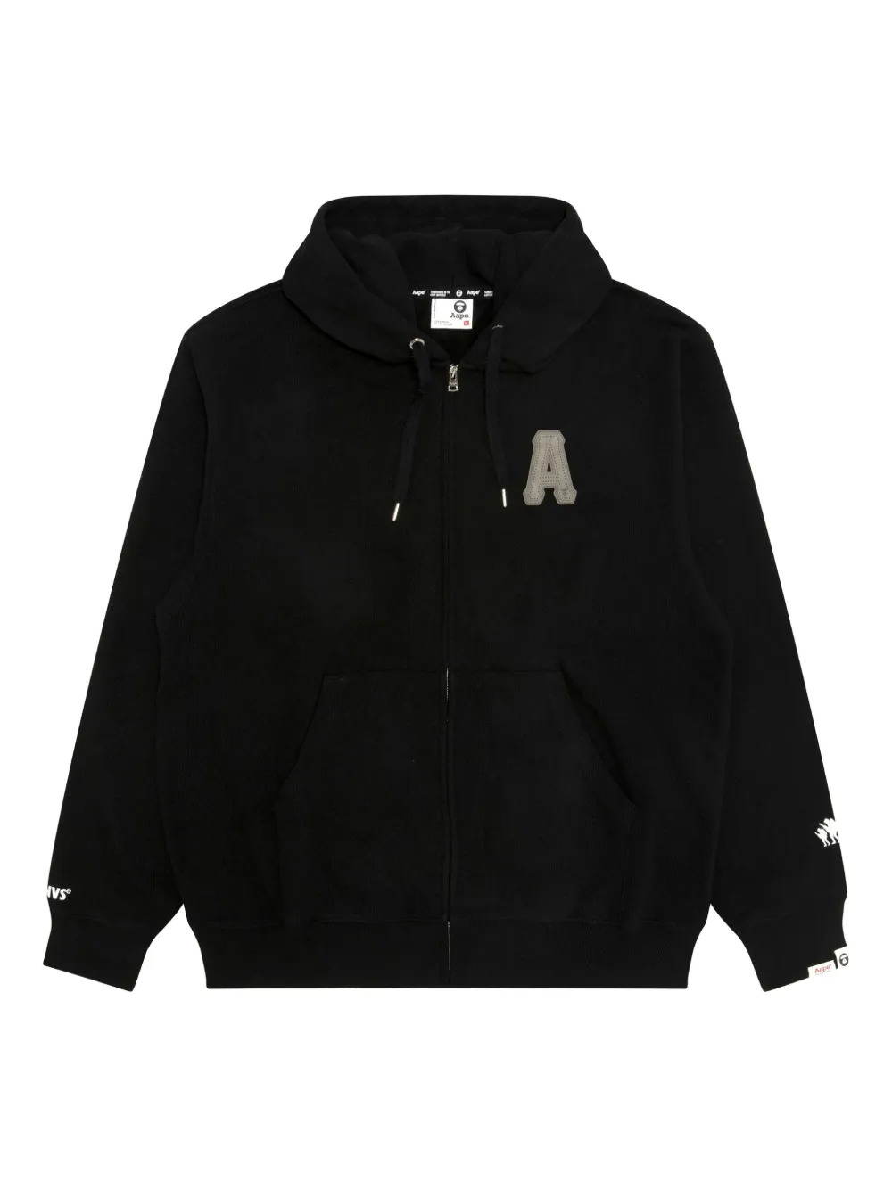 AAPE BY *A BATHING APE® appliqué zip-up hoodie - ブラック AAPE BY *A BATHING APE® appliqué zip-up hoodie - ブラック