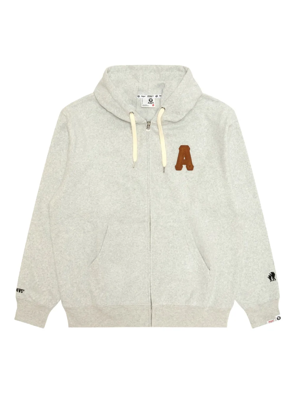 AAPE BY *A BATHING APE® patch-appliqué zip-up hoodie - グレー AAPE BY *A BATHING APE® patch-appliqué zip-up hoodie - グレー