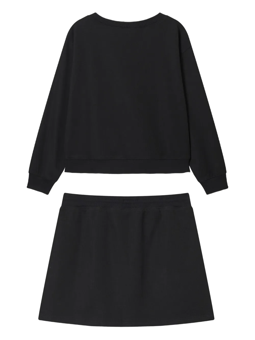 Tout a coup contrast-trim skirt set - Zwart