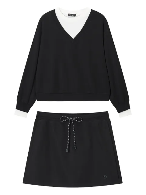 tout a coup contrast-trim skirt set