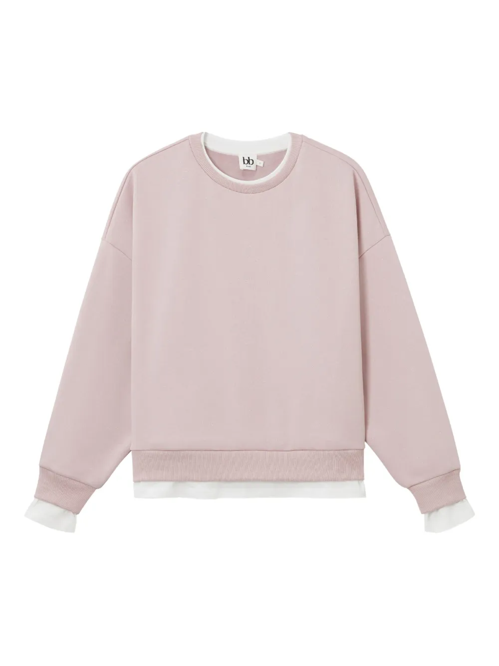 B+ab Double-layered Crew-neck Sweatshirt In Pink