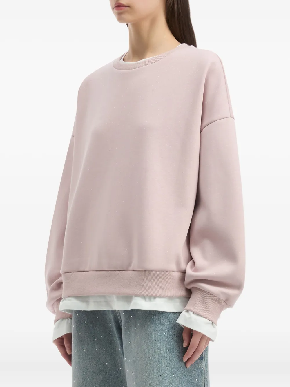 B+ab Double-layered Crew-neck Sweatshirt In Pink