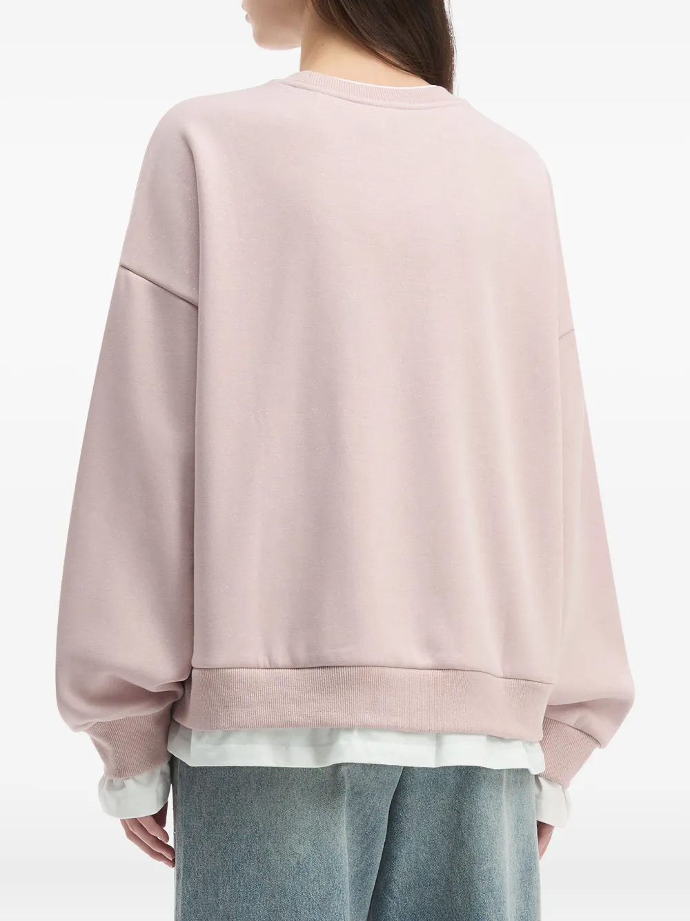 B+ab Double-layered Crew-neck Sweatshirt In Pink