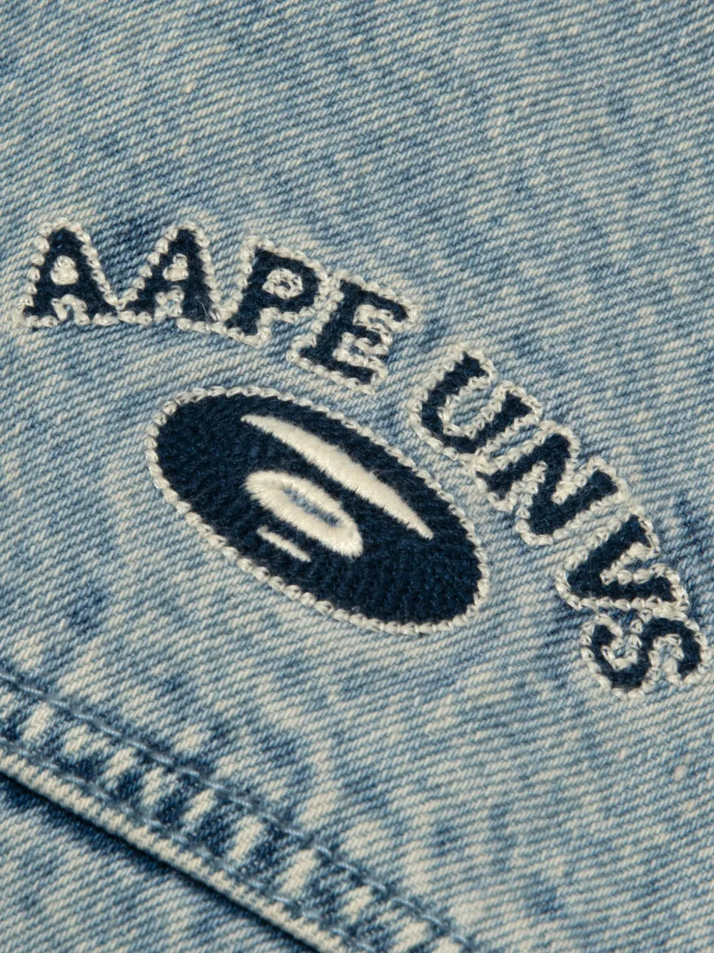 AAPE BY *A BATHING APE Denim jack met capuchon Blauw