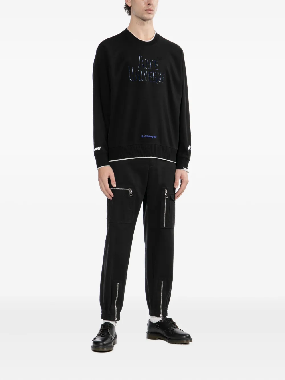 AAPE BY *A BATHING APE Sweater met logo-reliëf - Zwart