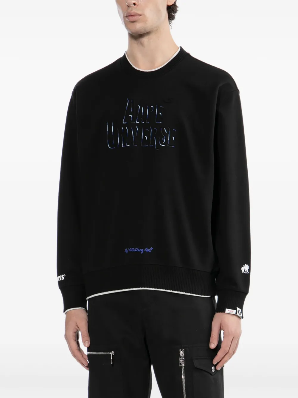 AAPE BY *A BATHING APE Sweater met logo-reliëf Zwart