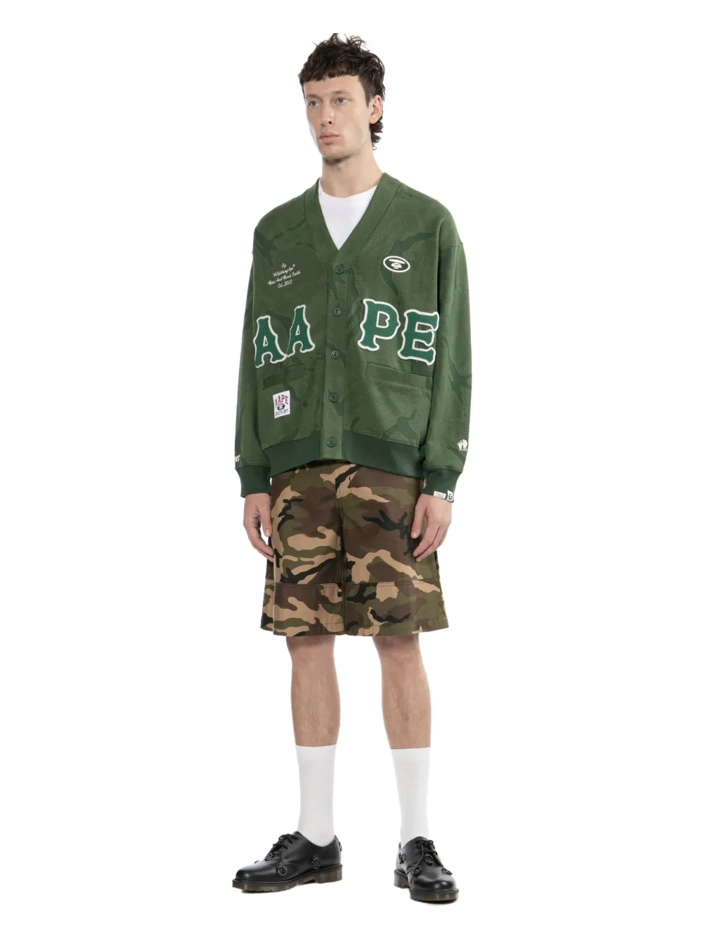 Aape By A Bathing Ape Logo-appliqué Camouflage Sweatshirt In Green