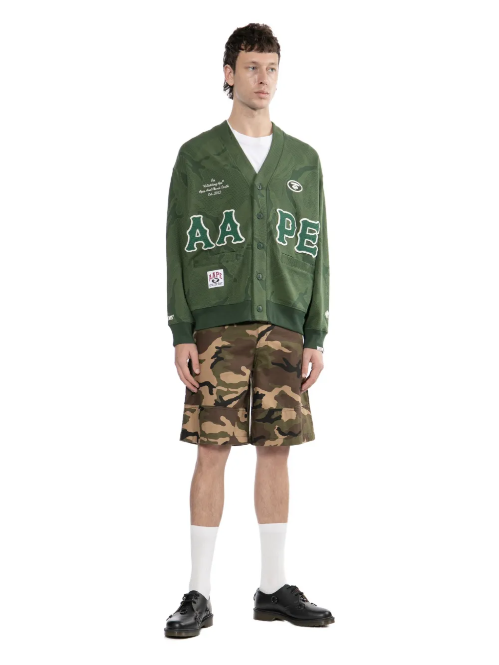 Aape By A Bathing Ape Logo-appliqué Camouflage Sweatshirt In Green