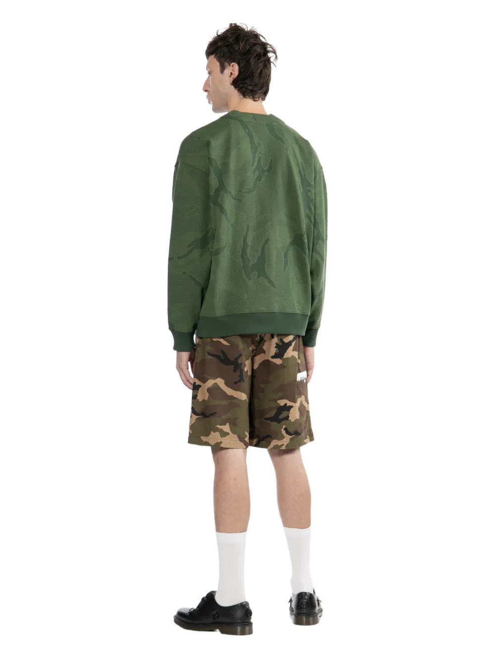 Aape By A Bathing Ape Logo-appliqué Camouflage Sweatshirt In Green