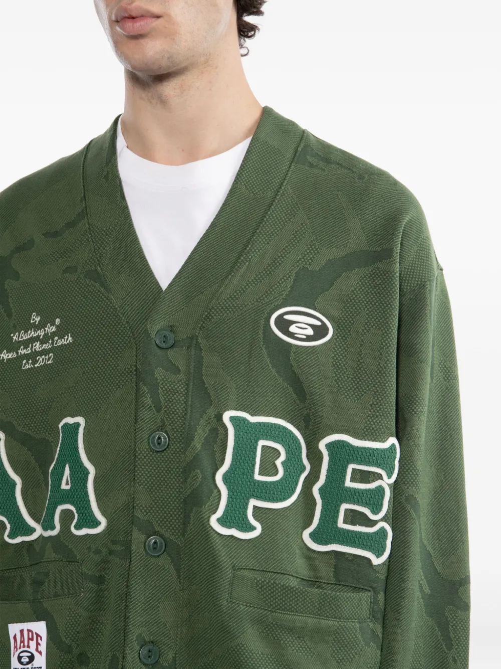 Aape By A Bathing Ape Logo-appliqué Camouflage Sweatshirt In Green