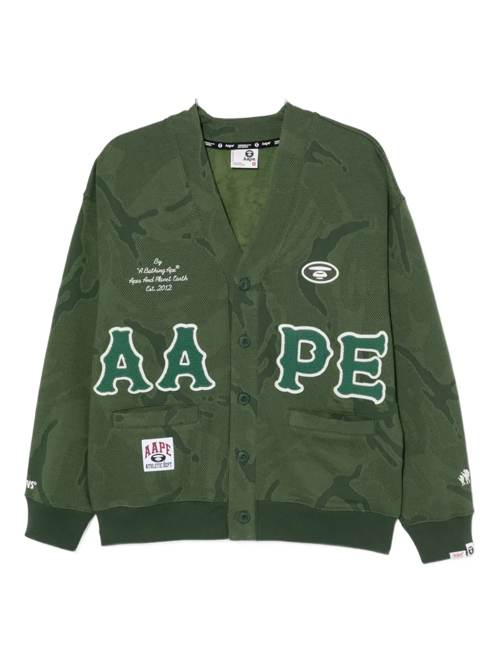 Aape By A Bathing Ape Logo-appliqué Camouflage Sweatshirt In Green