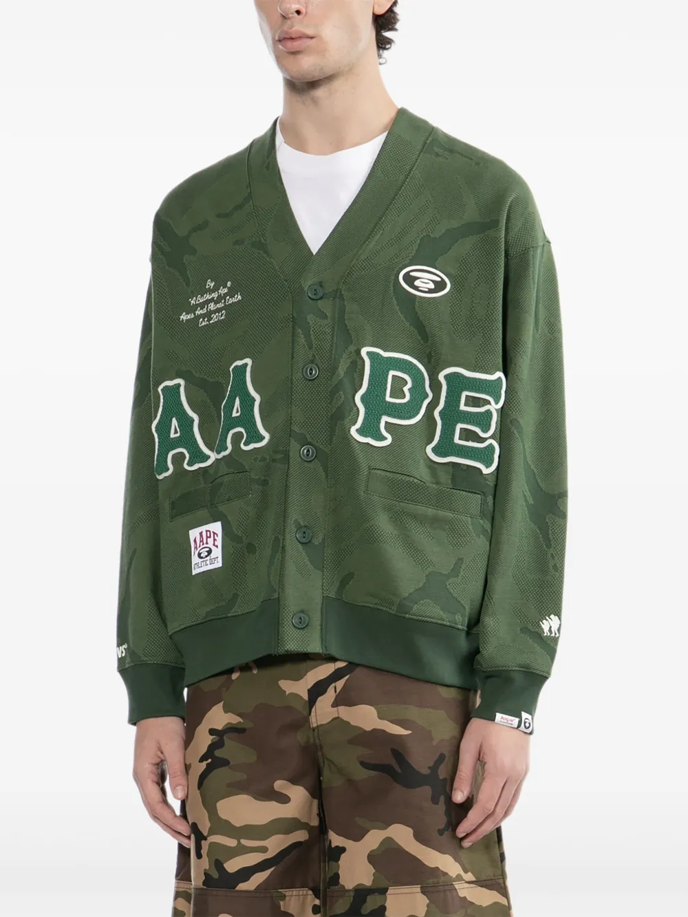 AAPE BY *A BATHING APE Sweater met camouflageprint Groen