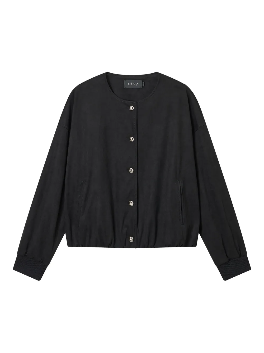 tout a coup button-embellished drawstring jacket - ブラック tout a coup button-embellished drawstring jacket - ブラック