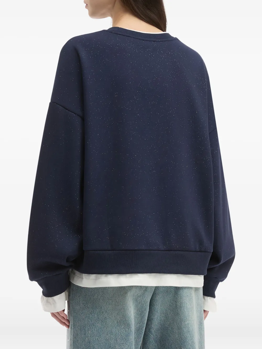 b+ab Gelaagde sweater met glitterdetail Blauw