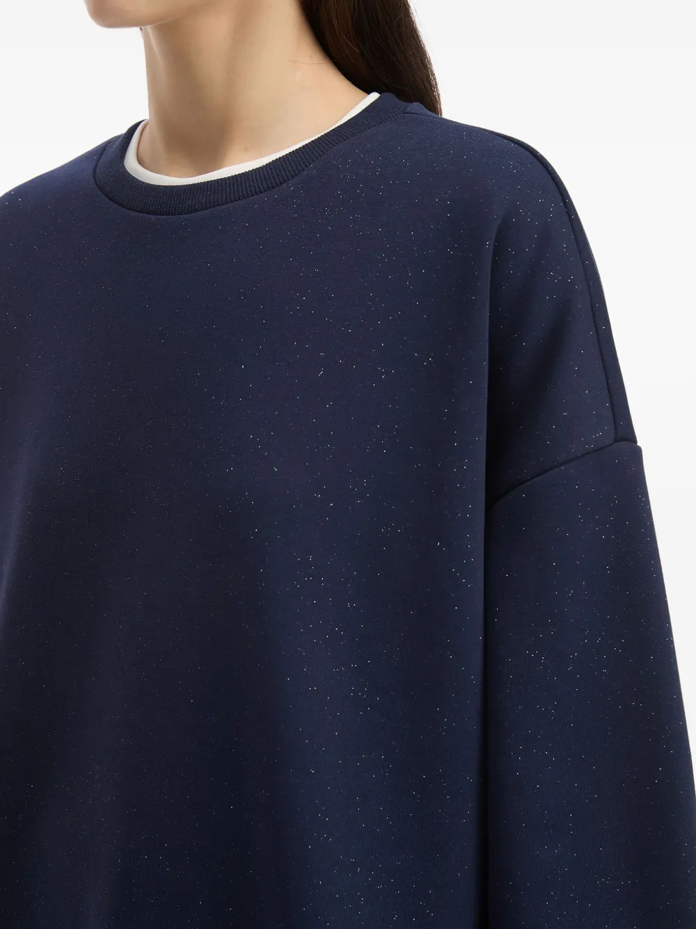 b+ab Gelaagde sweater met glitterdetail Blauw
