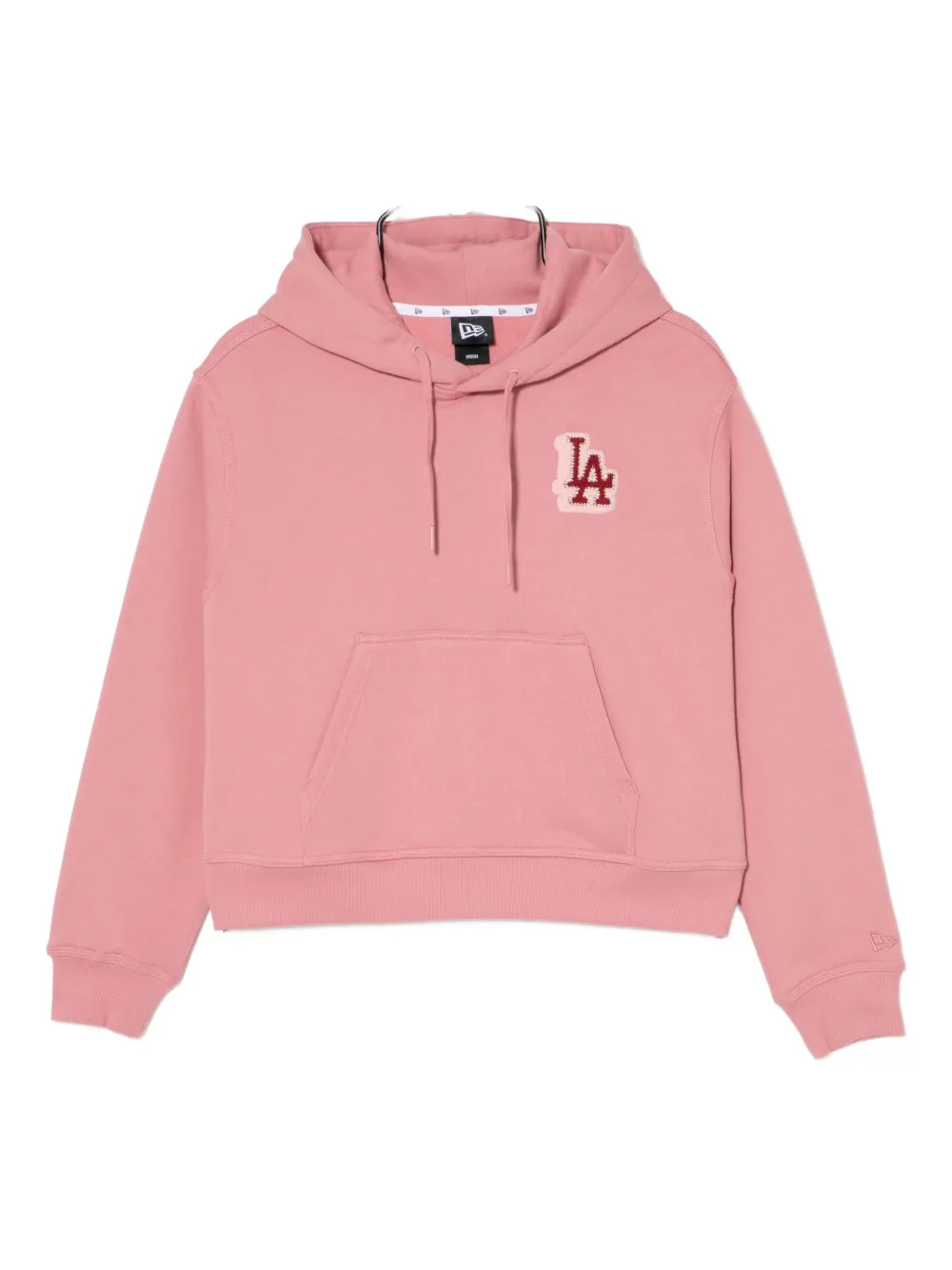 NEW ERA CAP embroidered-logo cotton hoodie | Pink | Image 1