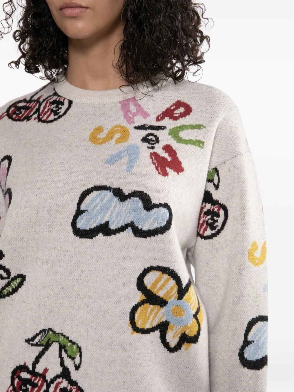Aape By A Bathing Ape Graphic-print Jumper In Neutral