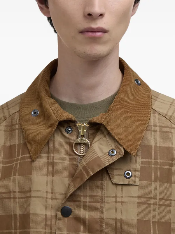 Barbour Check Windbreaker Brown FARFETCH