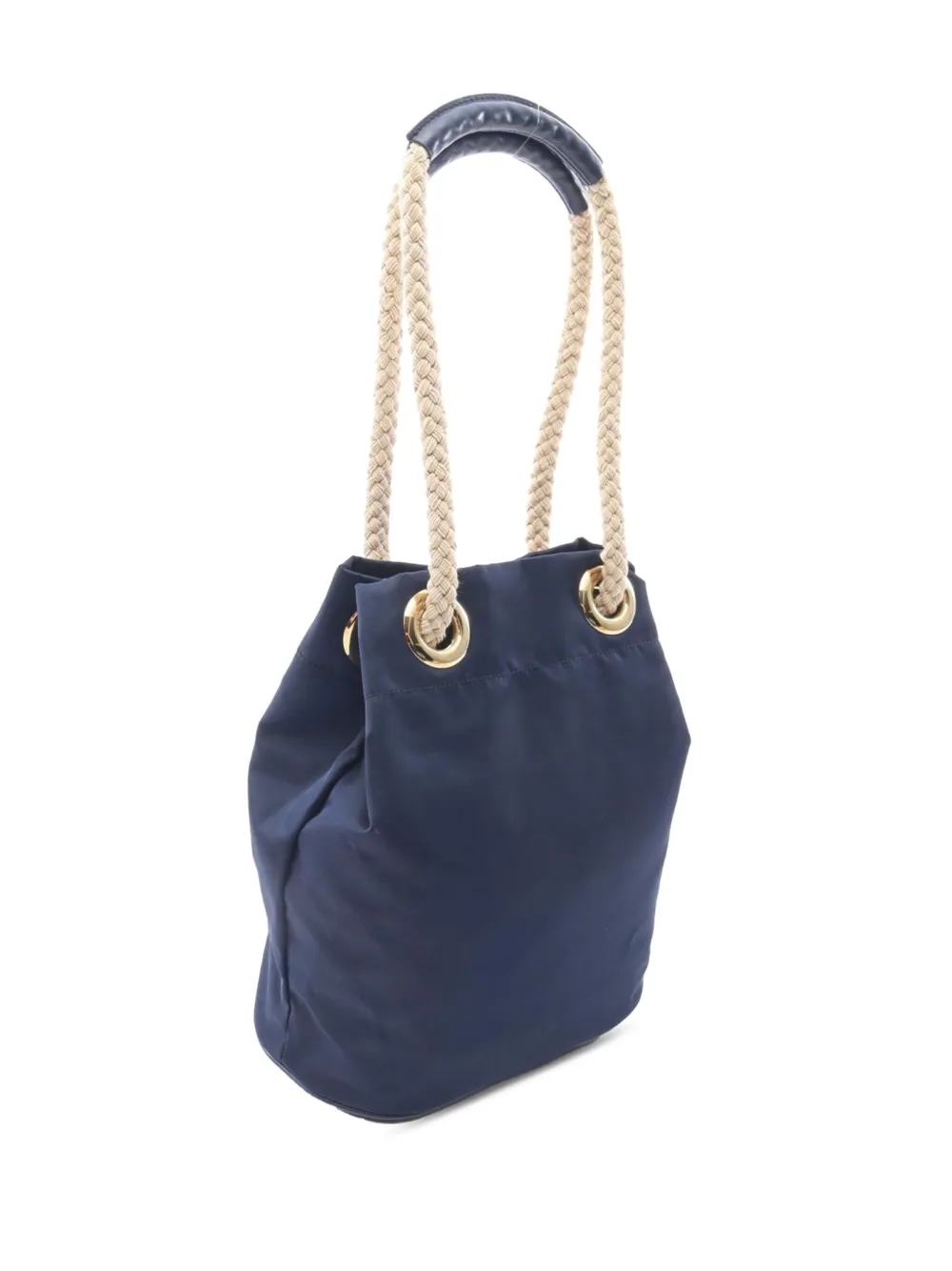 Pre-owned Prada 2013-2025 Small Re Nylon Mariner Bucket Bag In Blue