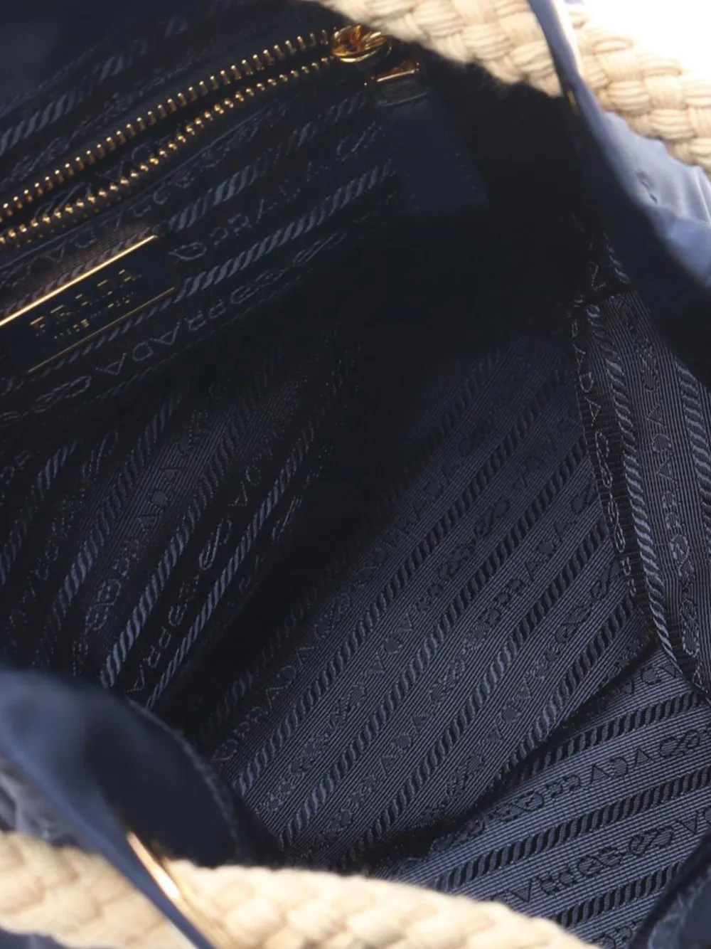 Pre-owned Prada 2013-2025 Small Re Nylon Mariner Bucket Bag In Blue