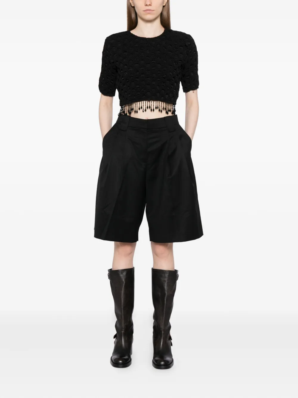 Ganni Tailored Shorts In Black