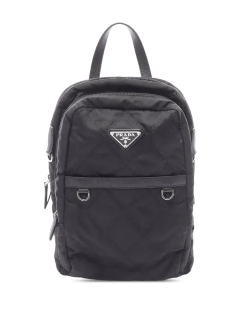 Prada Pre-Owned 2013-2025 Saffiano Trimmed Impuntu Tessuto backpack