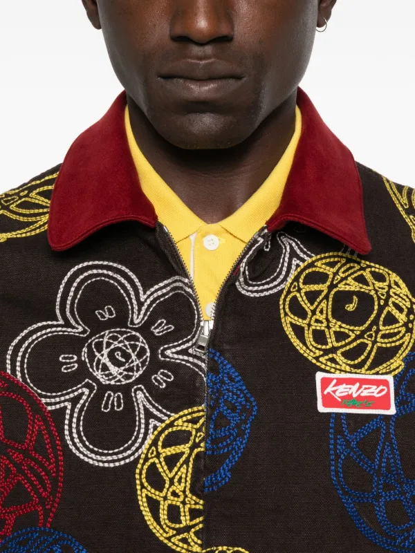 Kenzo x Futura 2000 Floral Zip Jacket | Brown | FARFETCH JO