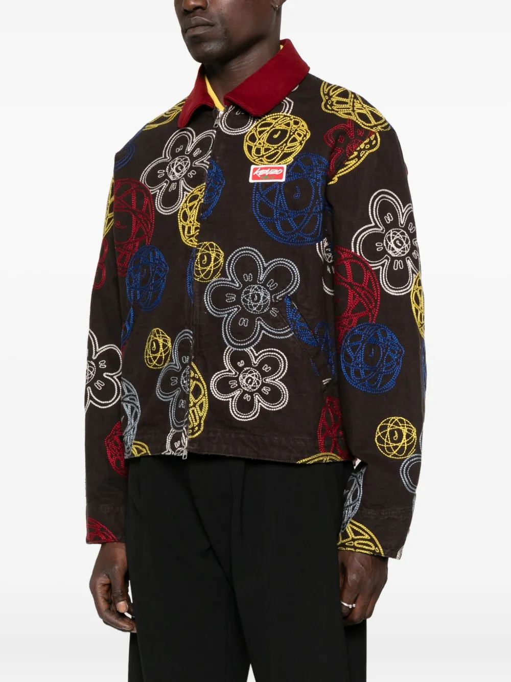 Kenzo x Futura 2000 jack met bloemenprint en rits Bruin