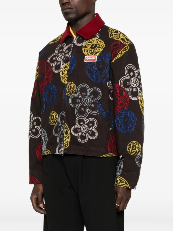 Kenzo x Futura 2000 Floral Zip Jacket | Brown | FARFETCH