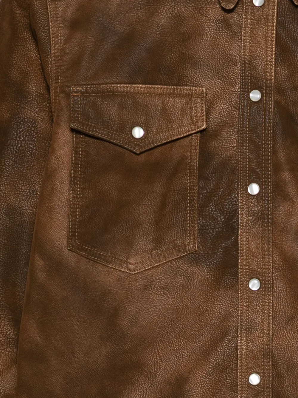 Isabel Marant Étoile Isabel Marant Etoile Karima Faux Leather Shirt In Brown