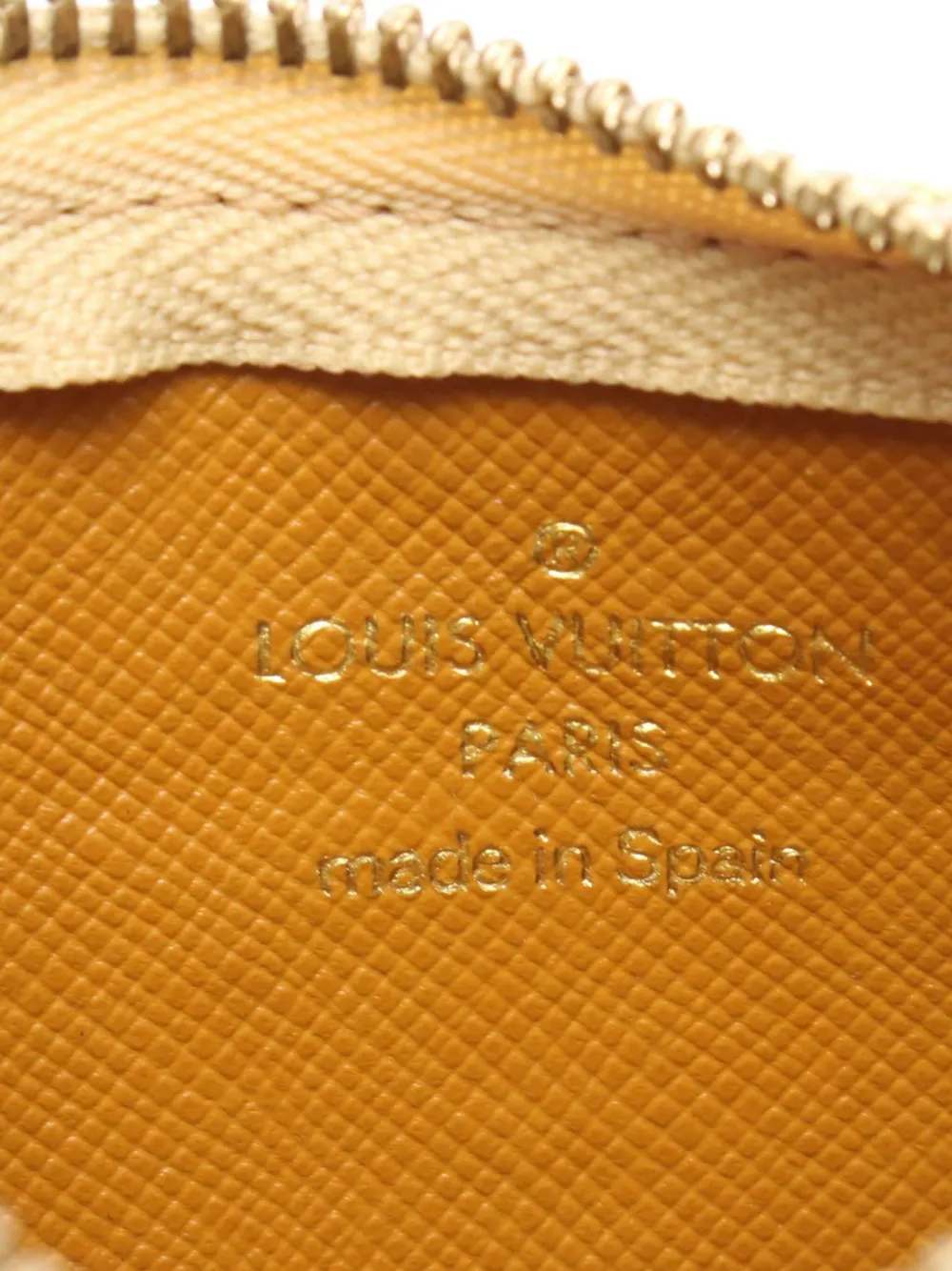 Pre-owned Louis Vuitton 2003 Monogram Mini Lin Pochette Cles Coin Pouch In Brown