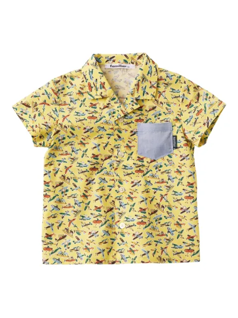 familiar camisa manga corta con aviones estampados