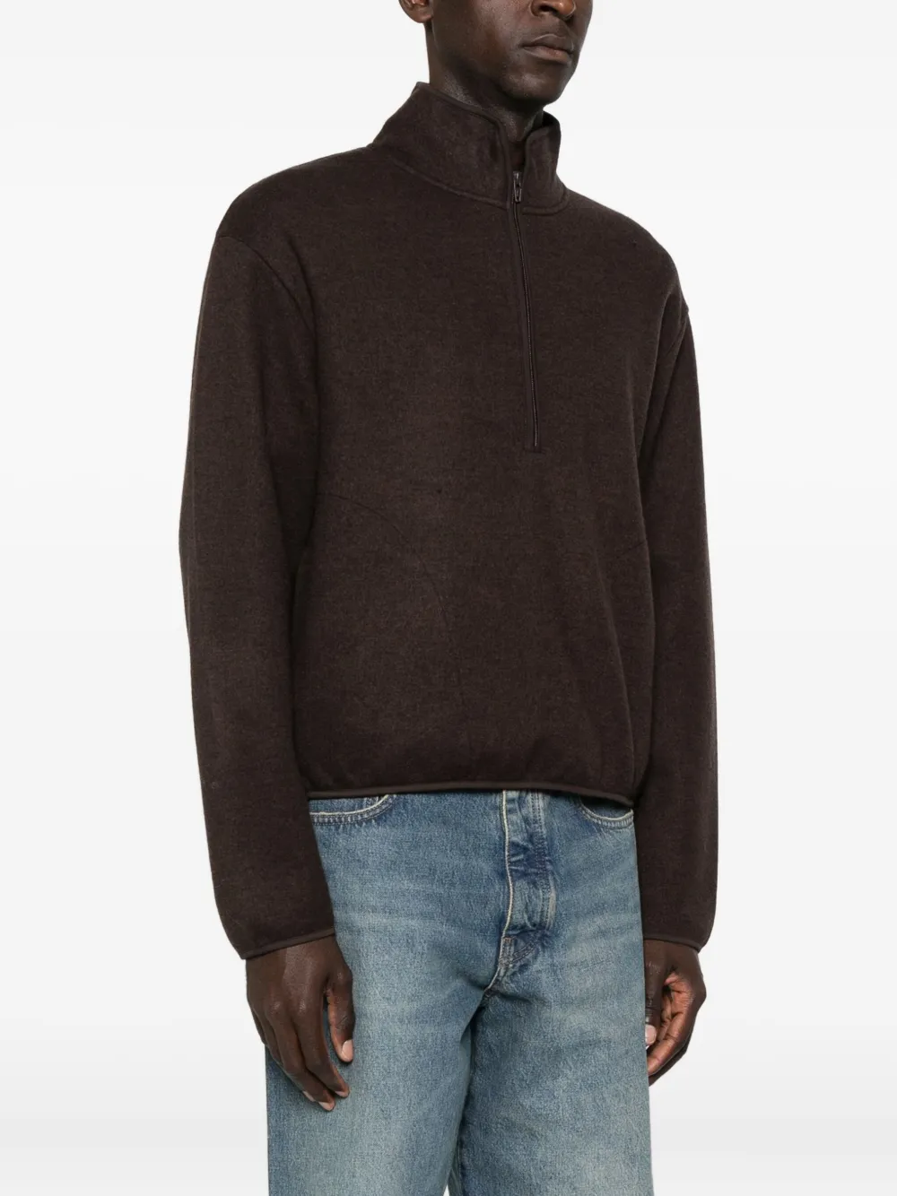 Sunflower Sweater met halve rits Bruin