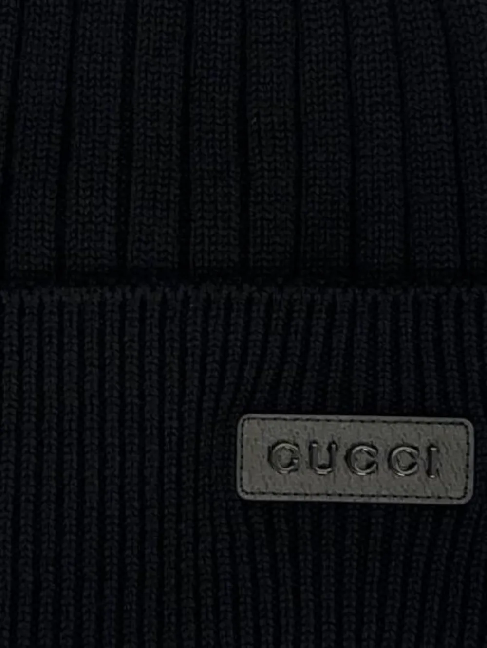 Gucci ribbed logo-plaque hat - Zwart