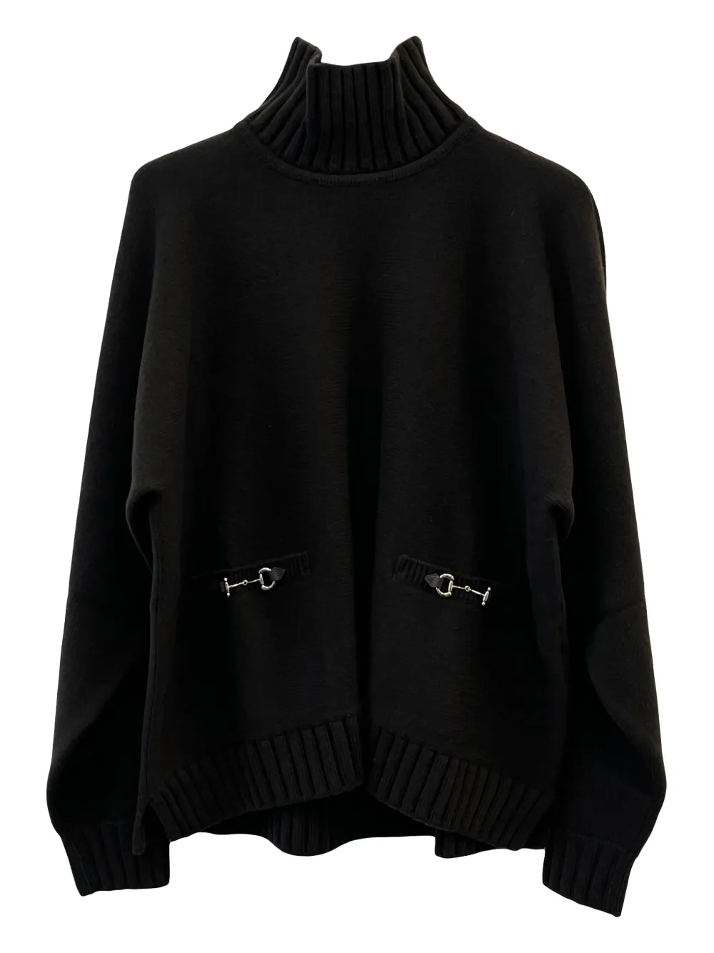Gucci horsebit pocket turtleneck top | Black | Image 1