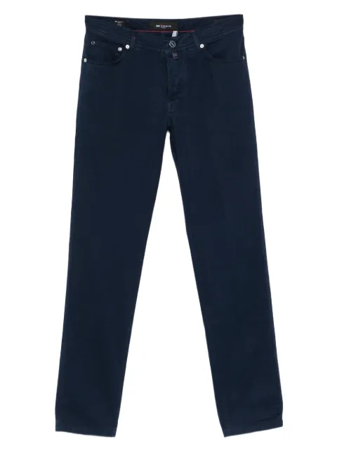 Kiton button-fastening tapered trousers