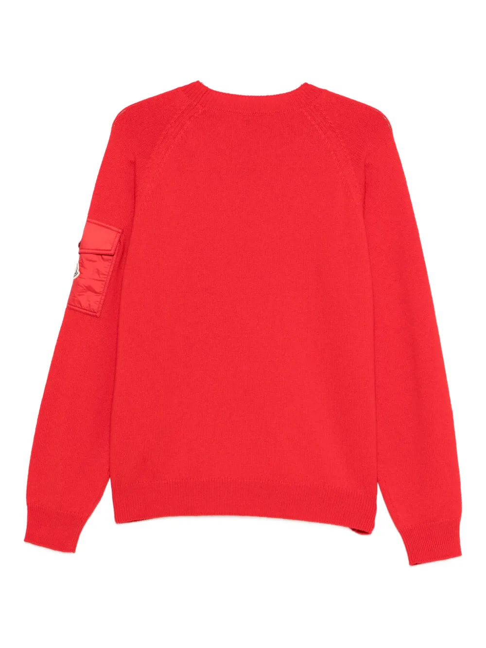 Moncler Trui met ronde hals en zak op de mouw - Rood