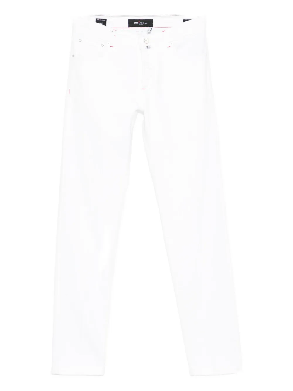 Kiton cotton straight trousers | White | Image 1
