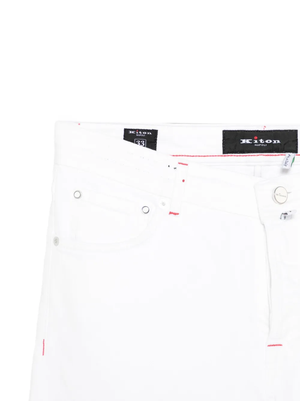 Kiton Straight broek Wit