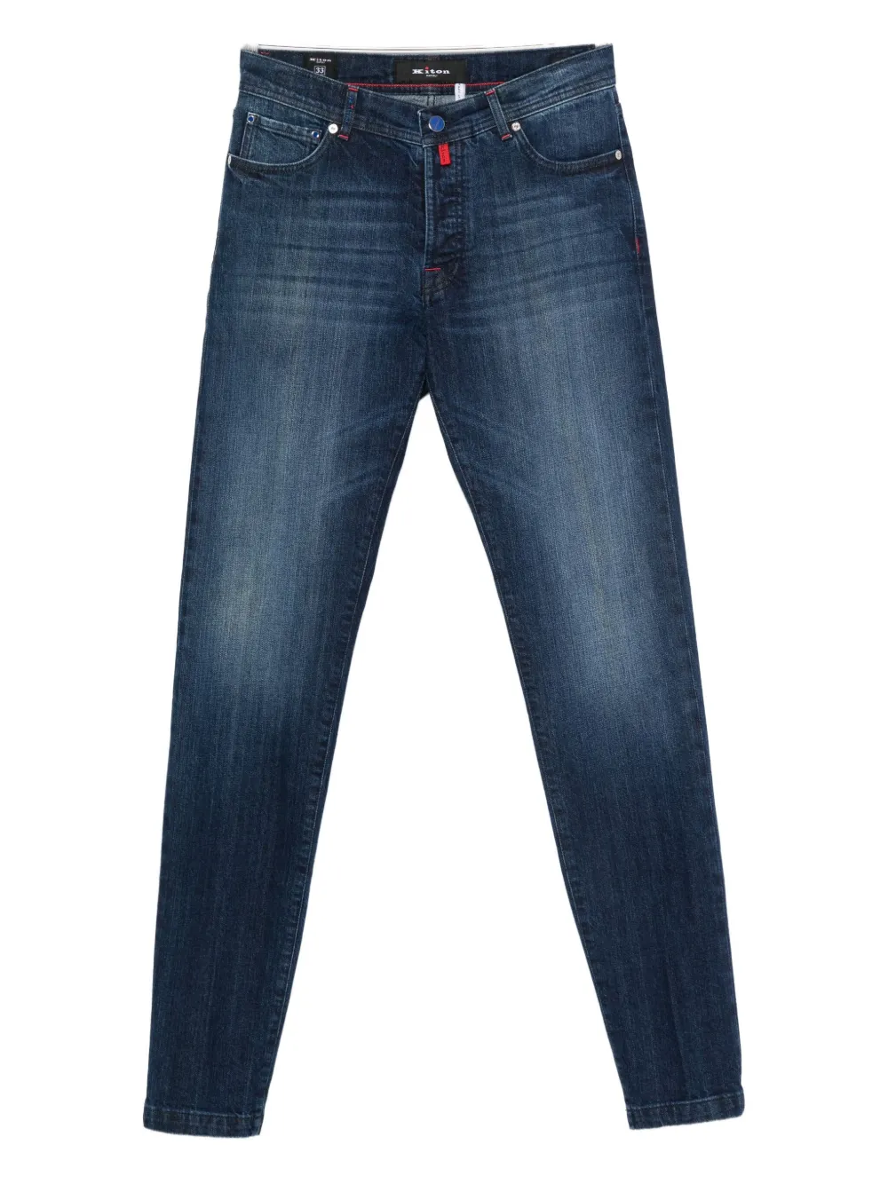 Kiton Jeans con baffatura - Blu
