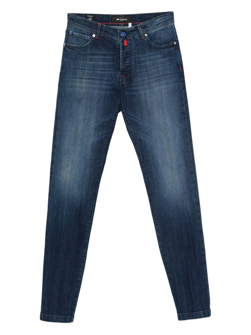 Kiton whiskering-effect jeans | Blue | Image 1